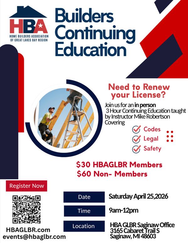 Builders Continuing Education April 25th