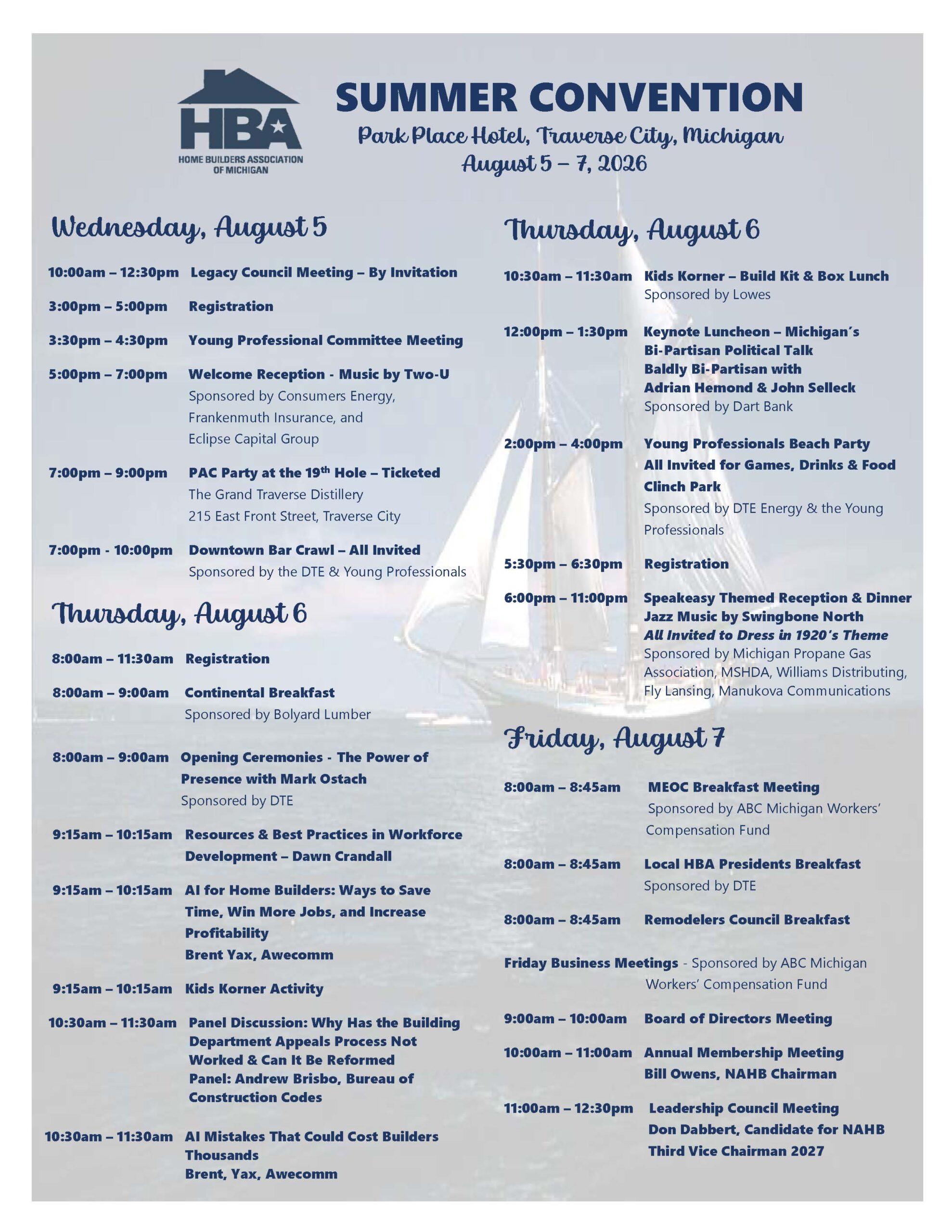 Convention Schedule Convention Schedule