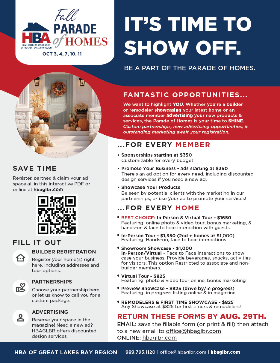 Fall Parade of Homes 2026 Registration page 1