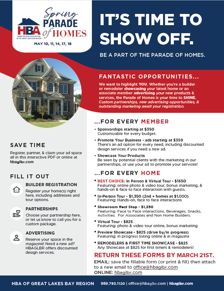 Spring Parade of homes 2025 builder registration